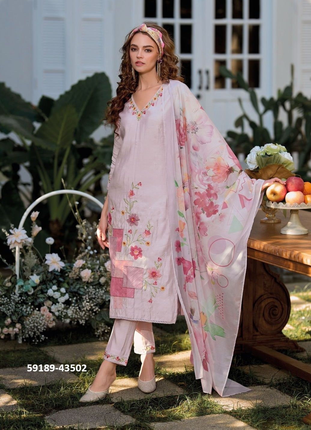 VOEUX - Catalog # 59189 (Set of 3 Readymade Salwar Suits) by Brand KAILEE FASHIONS
