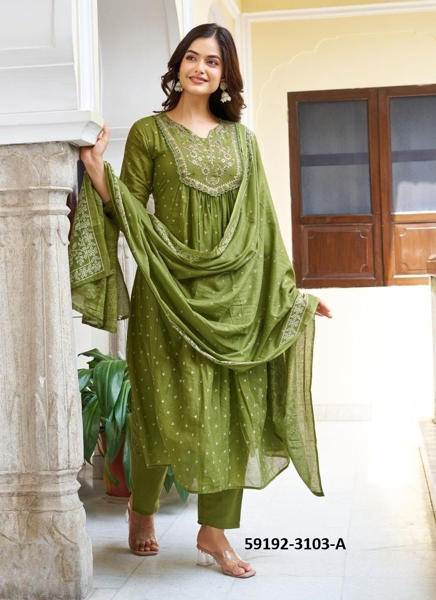 SERIES 3103 - Catalog # 59192 (Set of 3 Readymade Salwar Suits) by Brand DESI MUSE SERIES 3103 - Catalog # 59192 (Set of 3 Readymade Salwar Suits) by Brand DESI MUSE