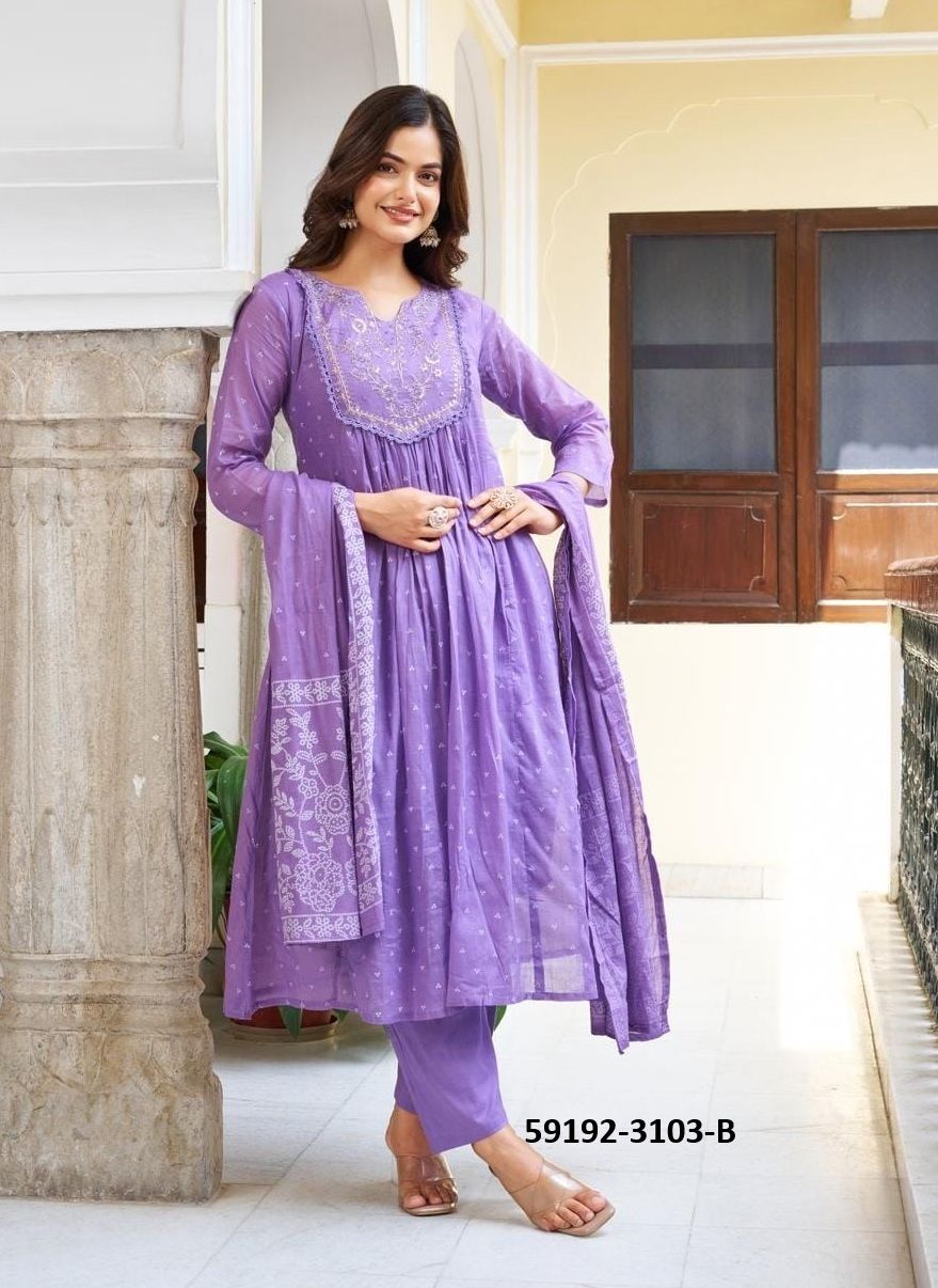SERIES 3103 - Catalog # 59192 (Set of 3 Readymade Salwar Suits) by Brand DESI MUSE SERIES 3103 - Catalog # 59192 (Set of 3 Readymade Salwar Suits) by Brand DESI MUSE