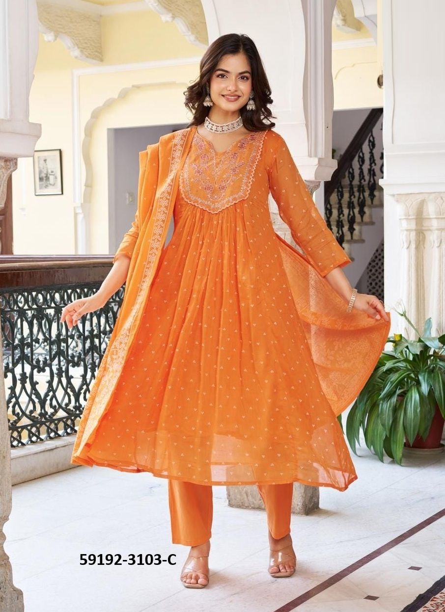 SERIES 3103 - Catalog # 59192 (Set of 3 Readymade Salwar Suits) by Brand DESI MUSE SERIES 3103 - Catalog # 59192 (Set of 3 Readymade Salwar Suits) by Brand DESI MUSE