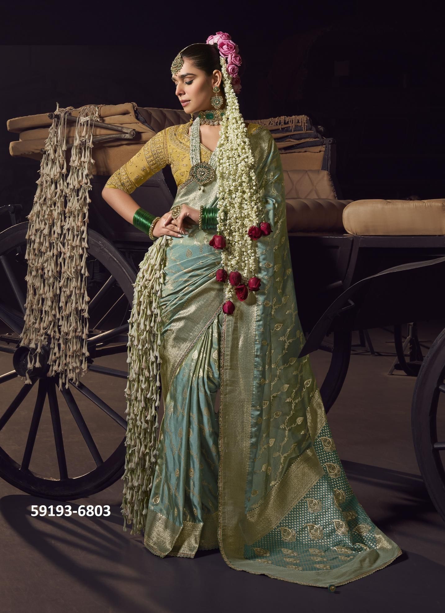 KESHA - Catalog # 59193 (Set of 5 Sarees) by Brand KIRA FASHIONS