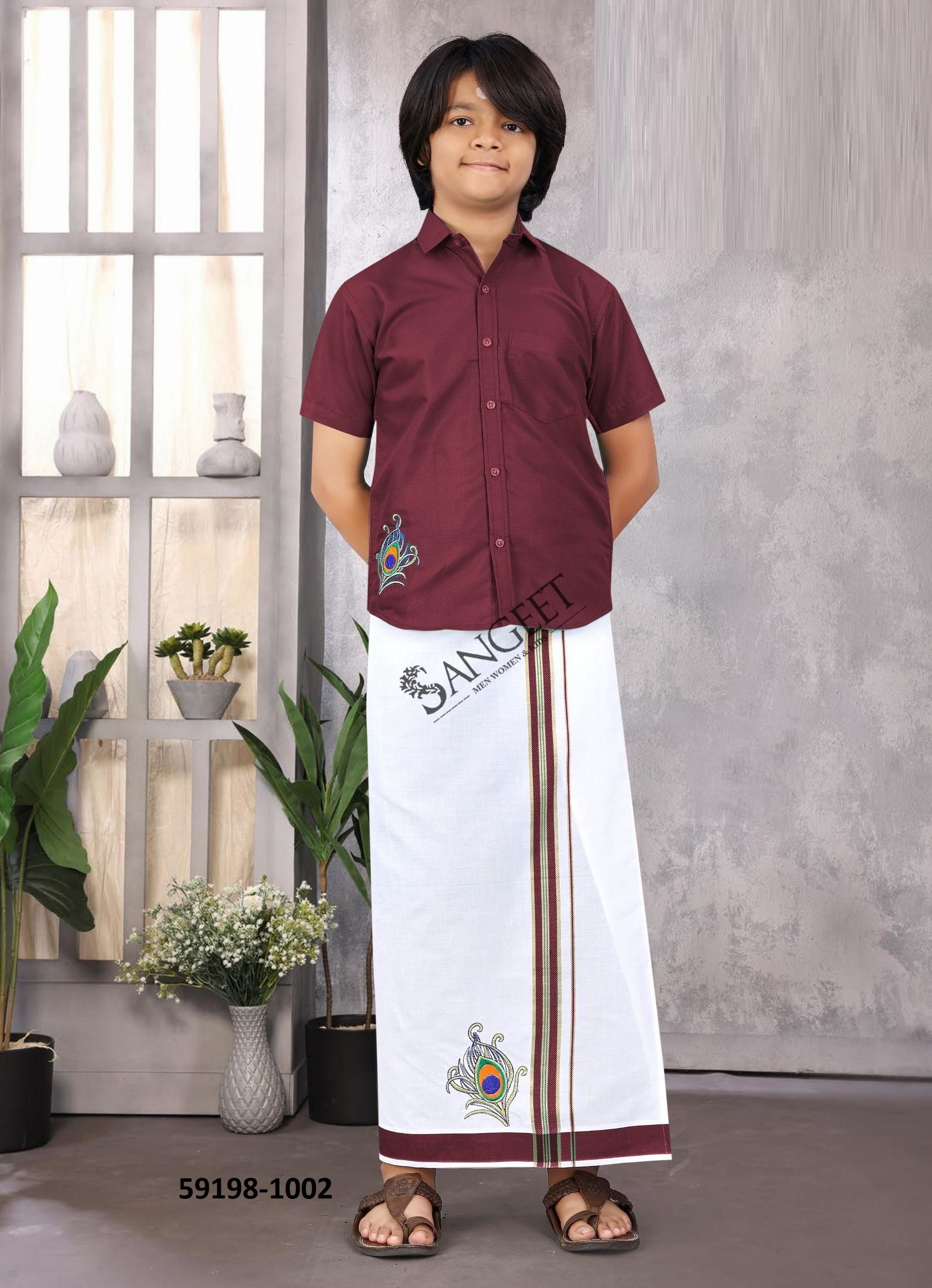 KUTTY RAJA [KIDS] - Catalog # 59198 (Set of 10 Men's Ethnic Wear) by Brand SANGEET