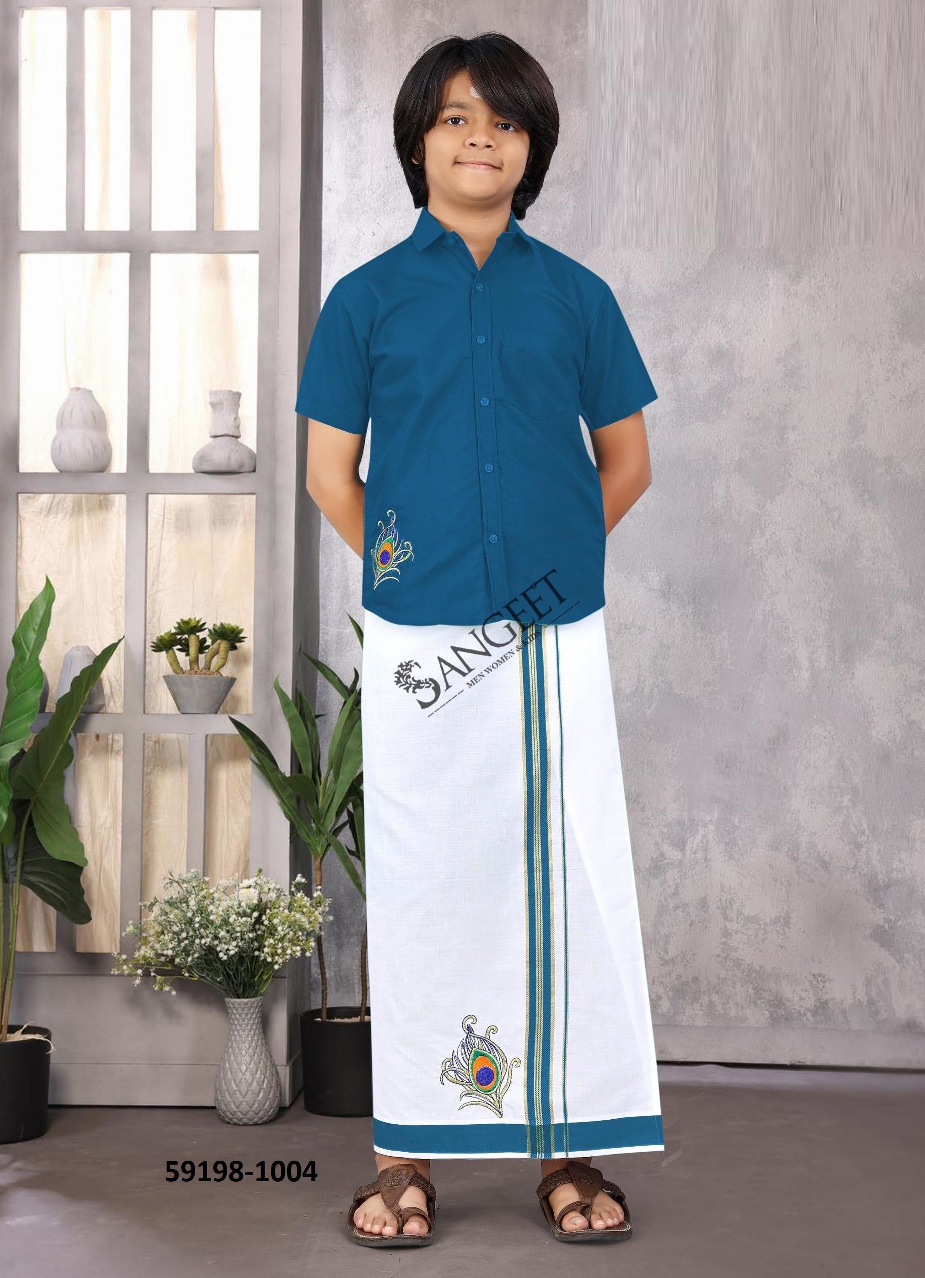 KUTTY RAJA [KIDS] - Catalog # 59198 (Set of 10 Men's Ethnic Wear) by Brand SANGEET