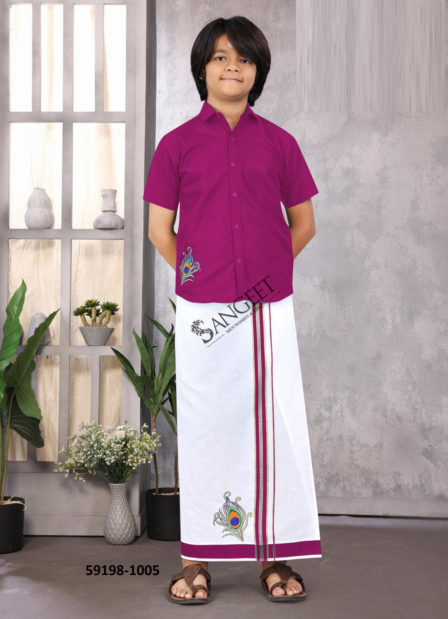 KUTTY RAJA [KIDS] - Catalog # 59198 (Set of 10 Men's Ethnic Wear) by Brand SANGEET