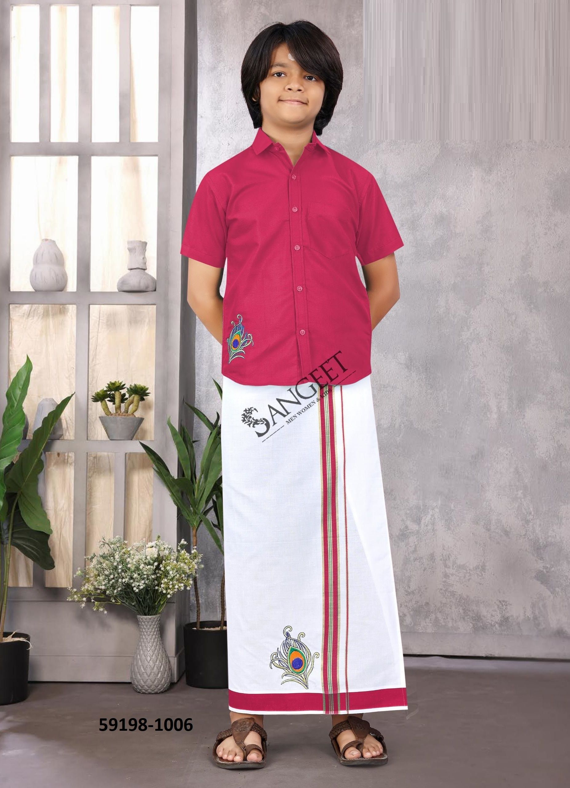 KUTTY RAJA [KIDS] - Catalog # 59198 (Set of 10 Men's Ethnic Wear) by Brand SANGEET