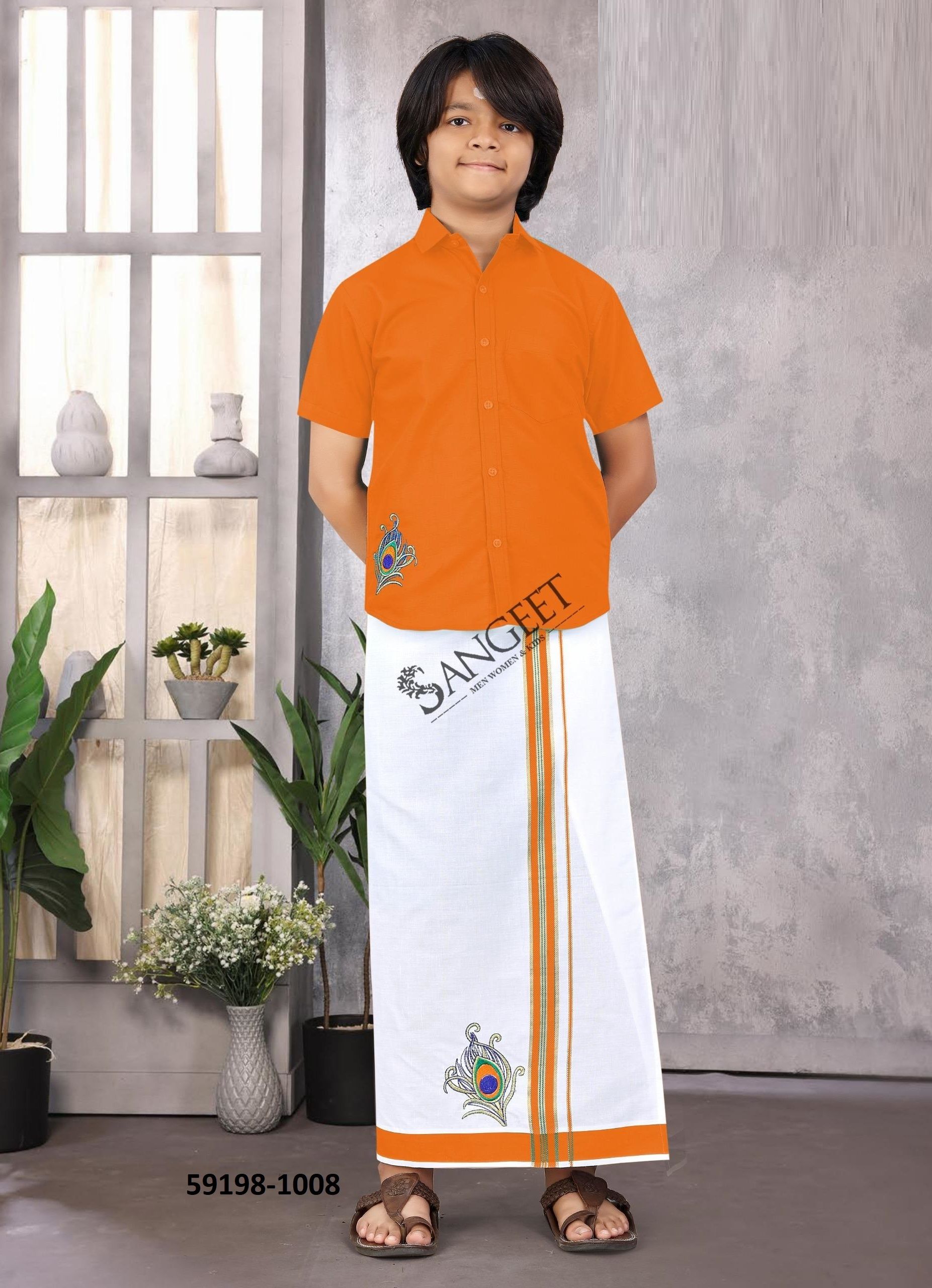 KUTTY RAJA [KIDS] - Catalog # 59198 (Set of 10 Men's Ethnic Wear) by Brand SANGEET