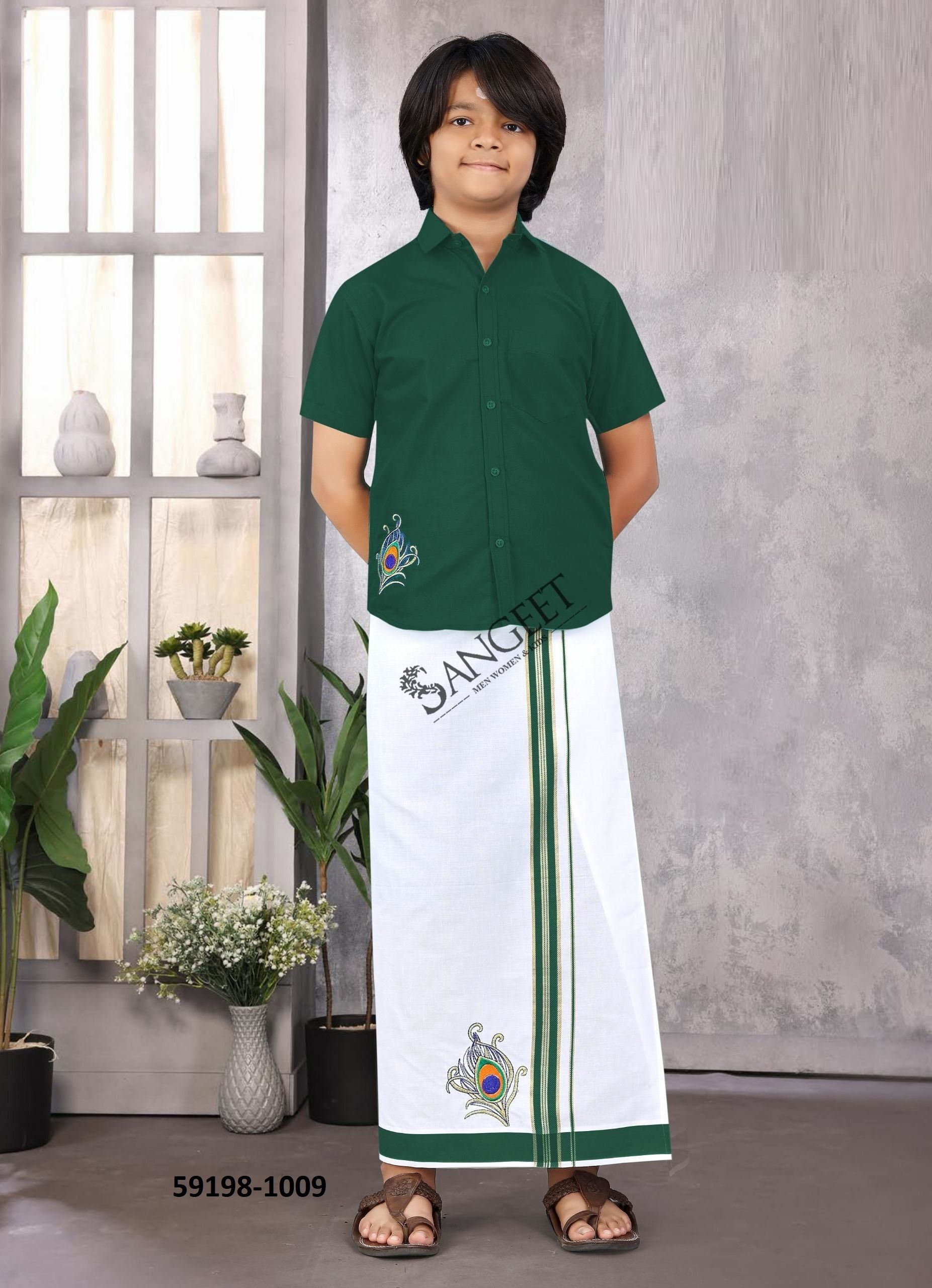 KUTTY RAJA [KIDS] - Catalog # 59198 (Set of 10 Men's Ethnic Wear) by Brand SANGEET