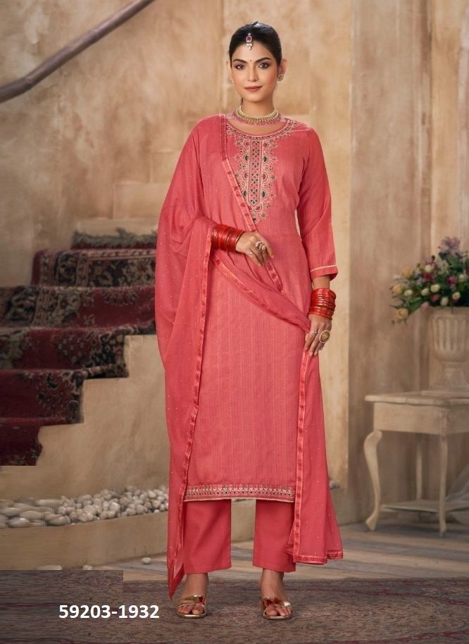 PARKER - Catalog # 59203 (Set of 4 Semi-Stitched / Un-Stitched Suits) by Brand KALARANG