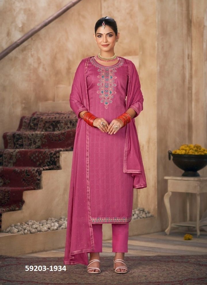 PARKER - Catalog # 59203 (Set of 4 Semi-Stitched / Un-Stitched Suits) by Brand KALARANG