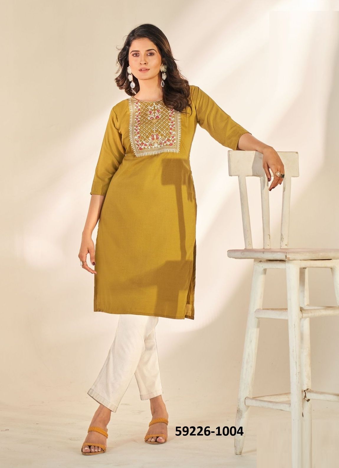 SONIA - Catalog # 59226 (Set of 4 Readymade Women's Kurtis / Tops) by Brand BLUE HILLS