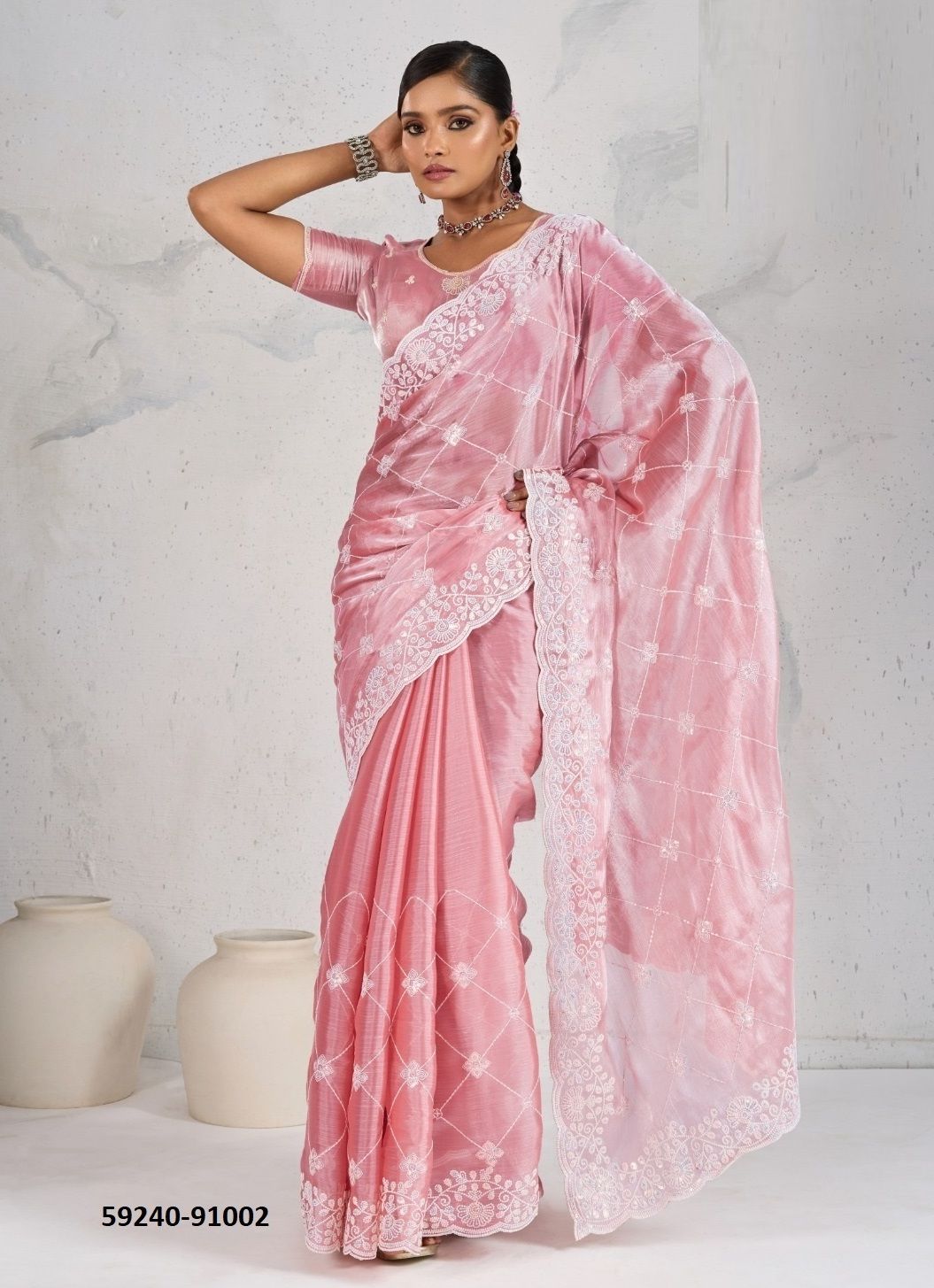 AAYRAAH - Catalog # 59240 (Set of 4 Sarees) by Brand S-ETHNIC LIFESTYLE