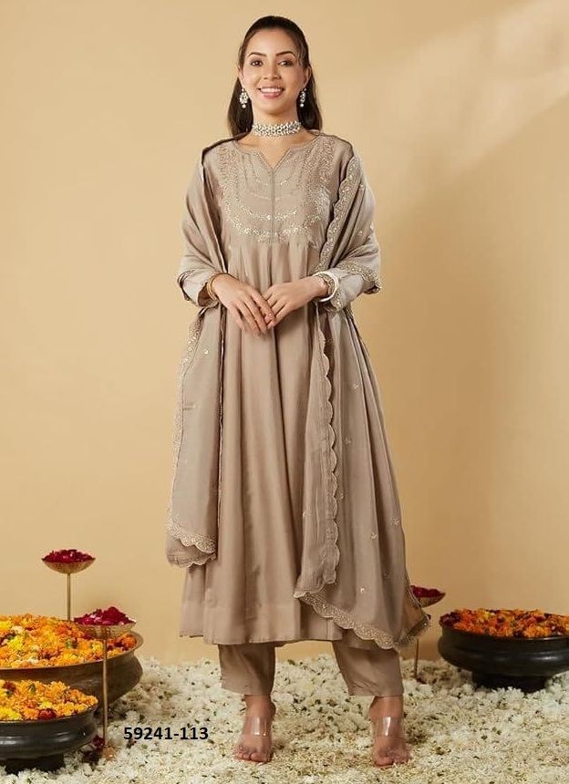 MUSKAN - Catalog # 59241 (Set of 4 Readymade Salwar Suits) by Brand SERENGETI