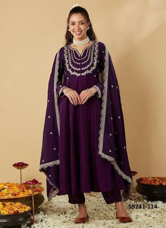 MUSKAN - Catalog # 59241 (Set of 4 Readymade Salwar Suits) by Brand SERENGETI