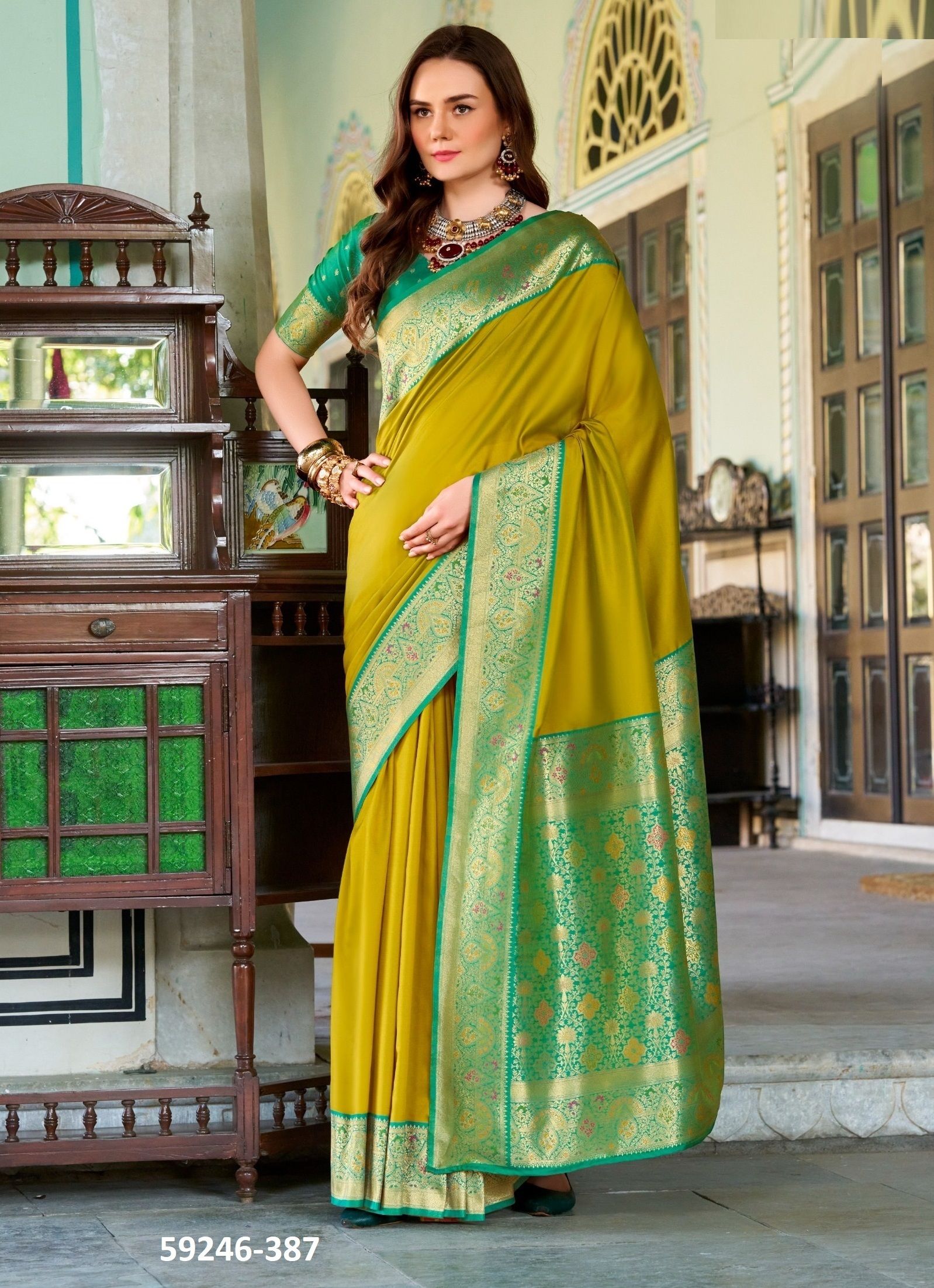 CHANDAN SILK - Catalog # 59246 (Set of 8 Sarees) by Brand SERENGETI