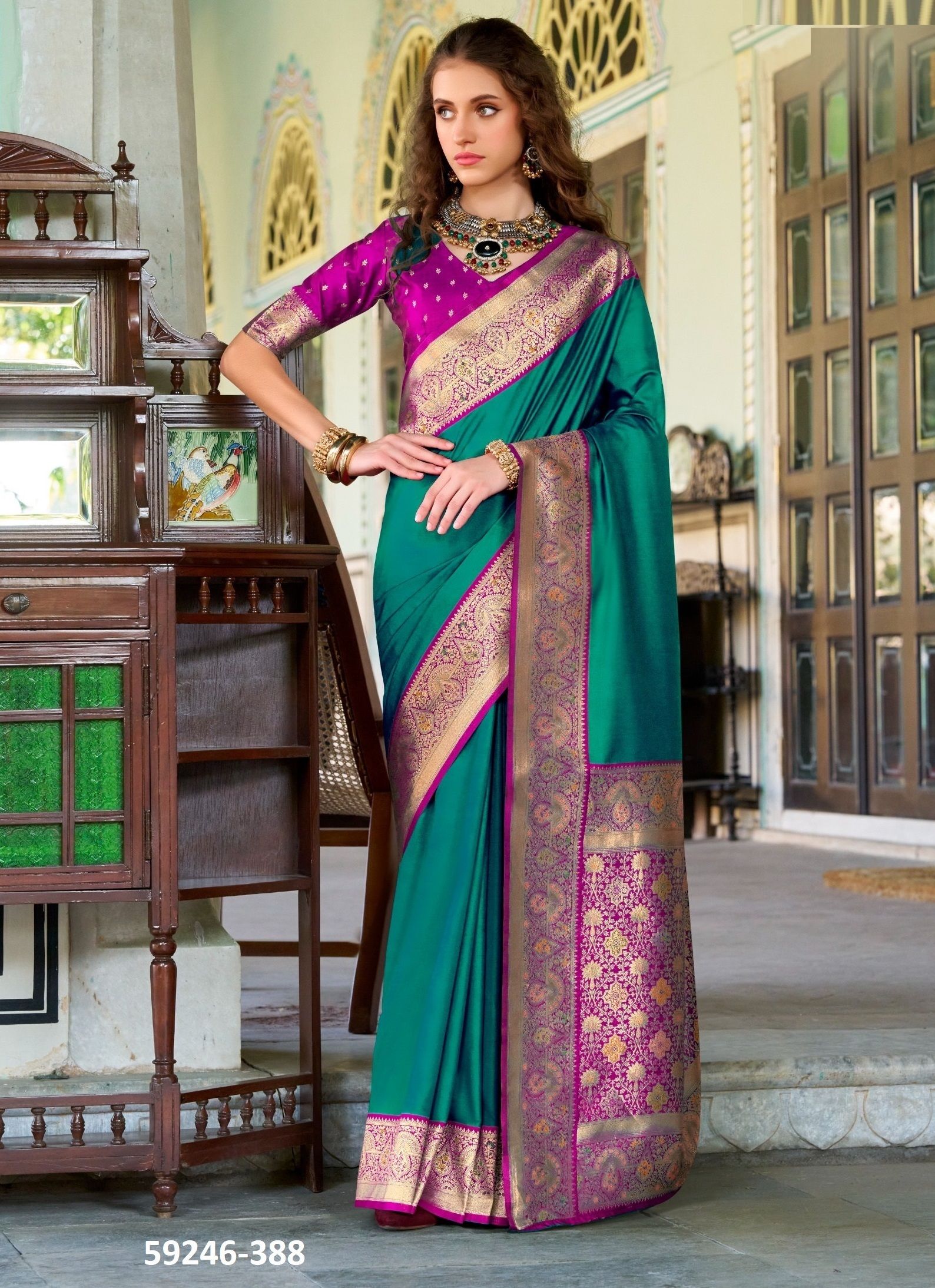 CHANDAN SILK - Catalog # 59246 (Set of 8 Sarees) by Brand SERENGETI