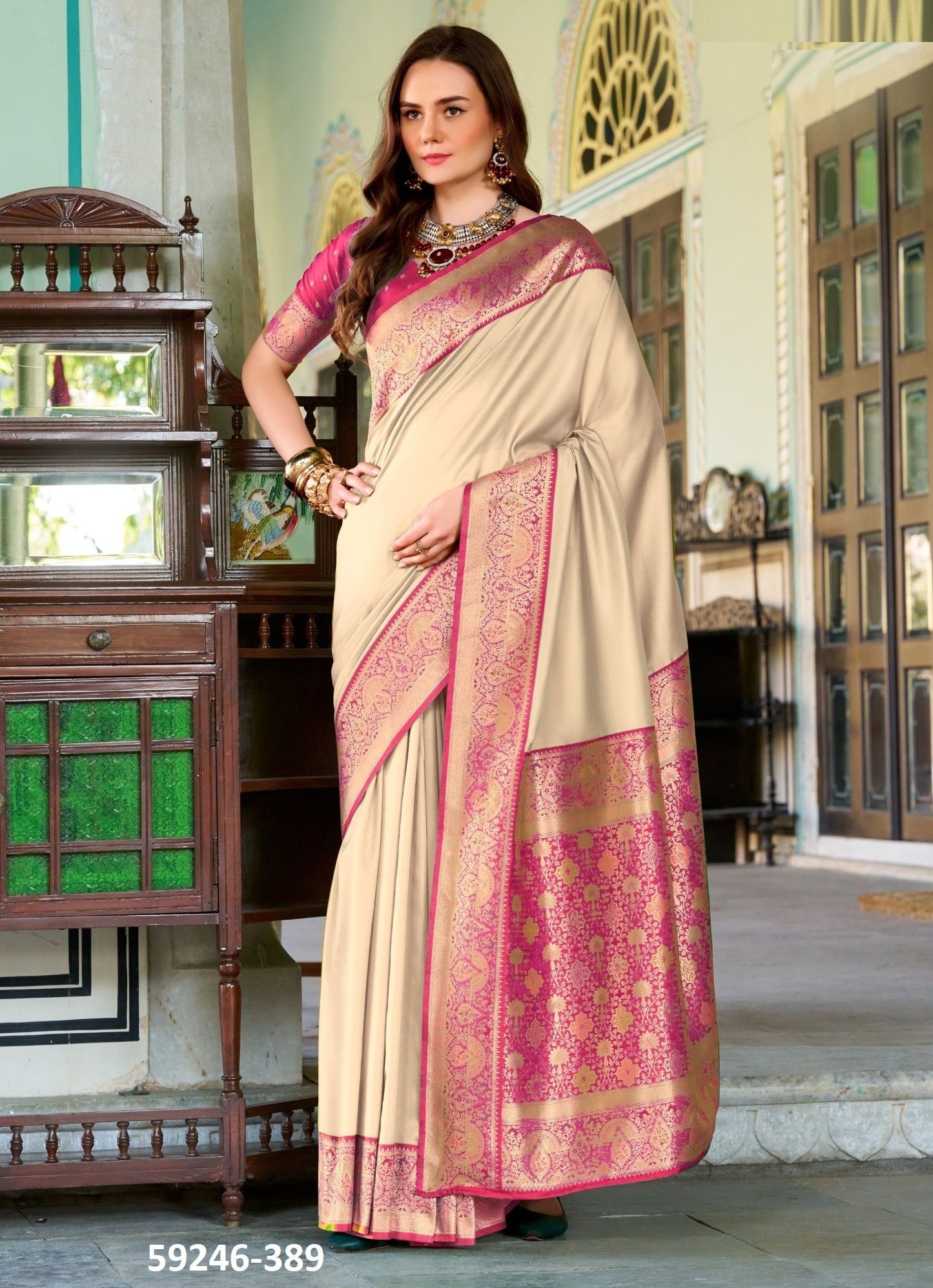 CHANDAN SILK - Catalog # 59246 (Set of 8 Sarees) by Brand SERENGETI