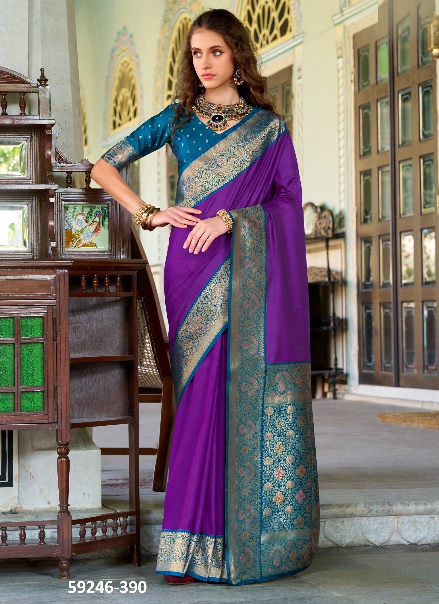 CHANDAN SILK - Catalog # 59246 (Set of 8 Sarees) by Brand SERENGETI