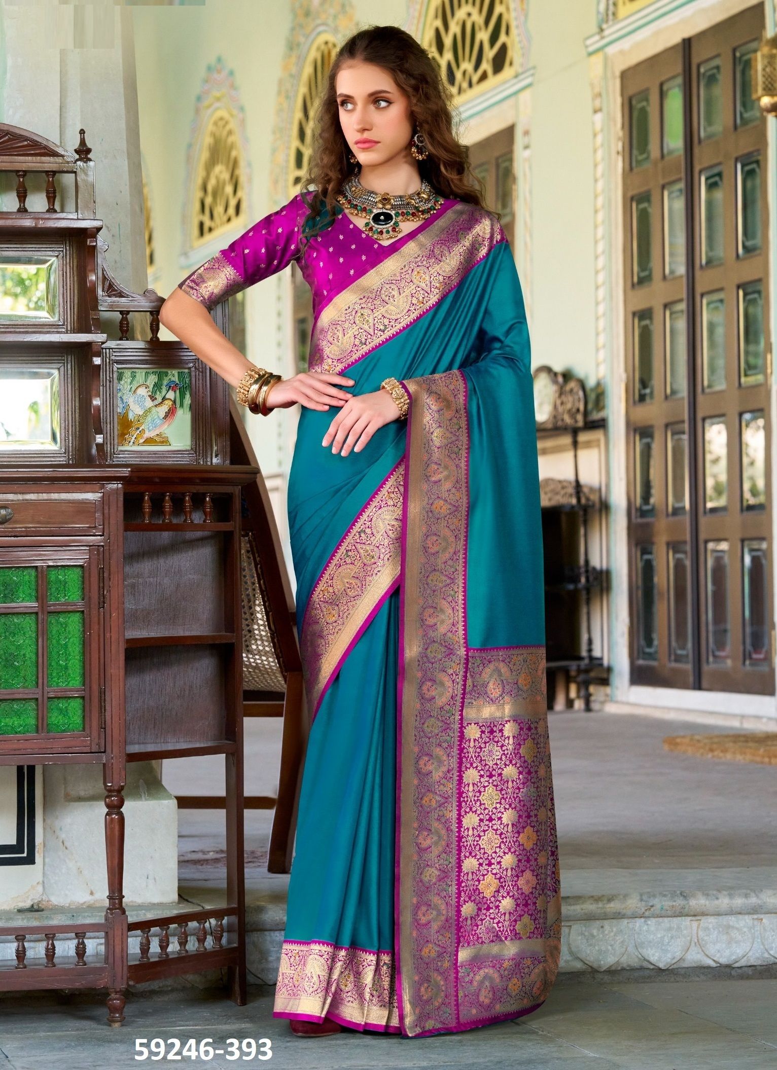 CHANDAN SILK - Catalog # 59246 (Set of 8 Sarees) by Brand SERENGETI