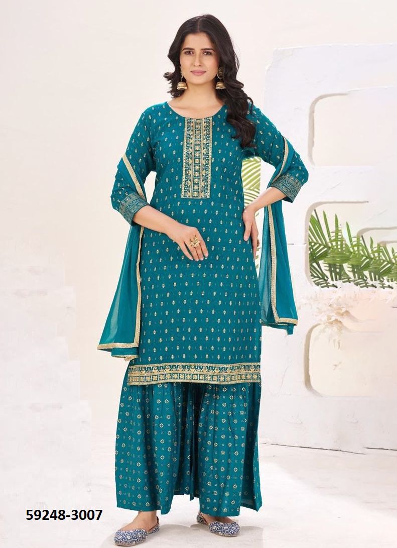 CHAND 3 - Catalog # 59248 (Set of 6 Readymade Salwar Suits) by Brand BLUE HILLS CHAND 3 - Catalog # 59248 (Set of 6 Readymade Salwar Suits) by Brand BLUE HILLS