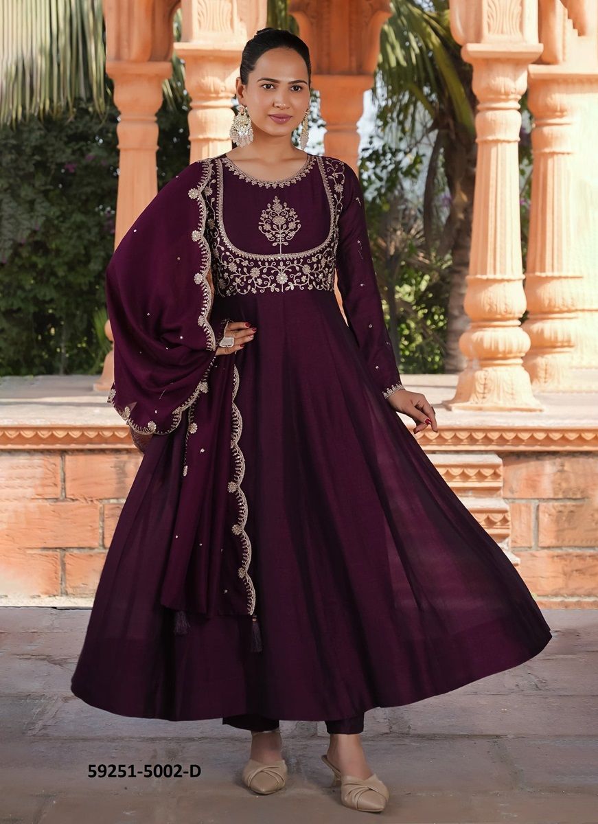 ANARKALI 5002 - Catalog # 59251 (Set of 4 Readymade Salwar Suits) by Brand SERENGETI ANARKALI 5002 - Catalog # 59251 (Set of 4 Readymade Salwar Suits) by Brand SERENGETI