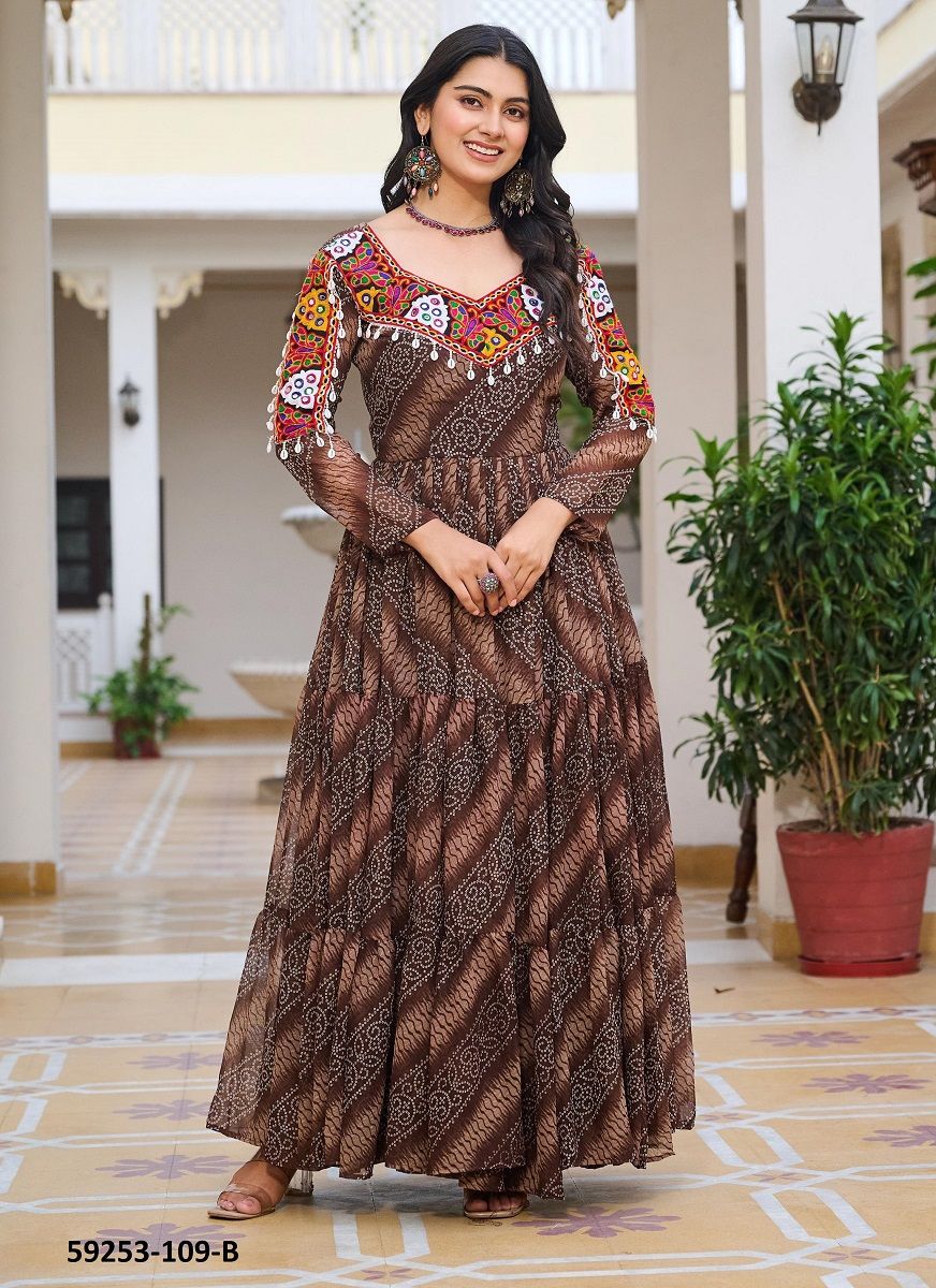 NAVRATRI SERIES 109 - Catalog # 59253 (Set of 2 Readymade Gowns) by Brand SERENGETI