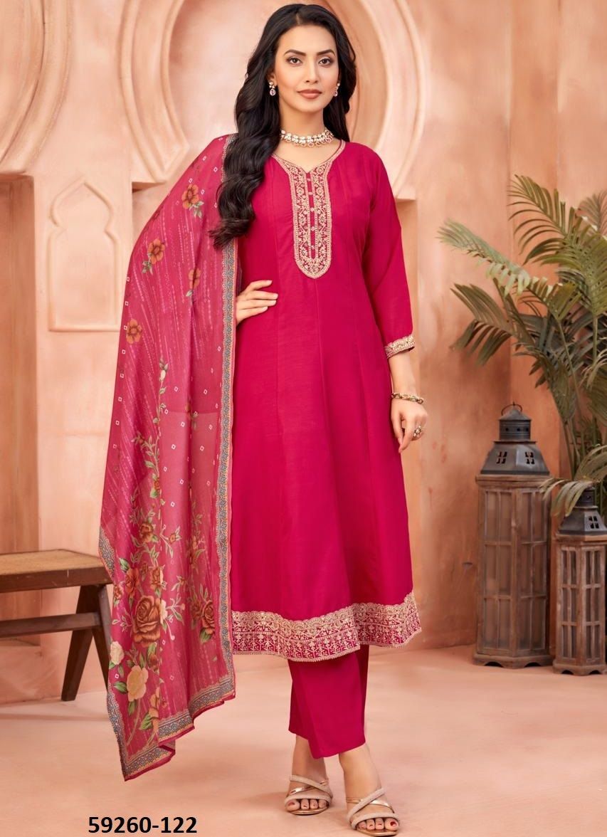 NITYA - Catalog # 59260 (Set of 4 Readymade Salwar Suits) by Brand FF