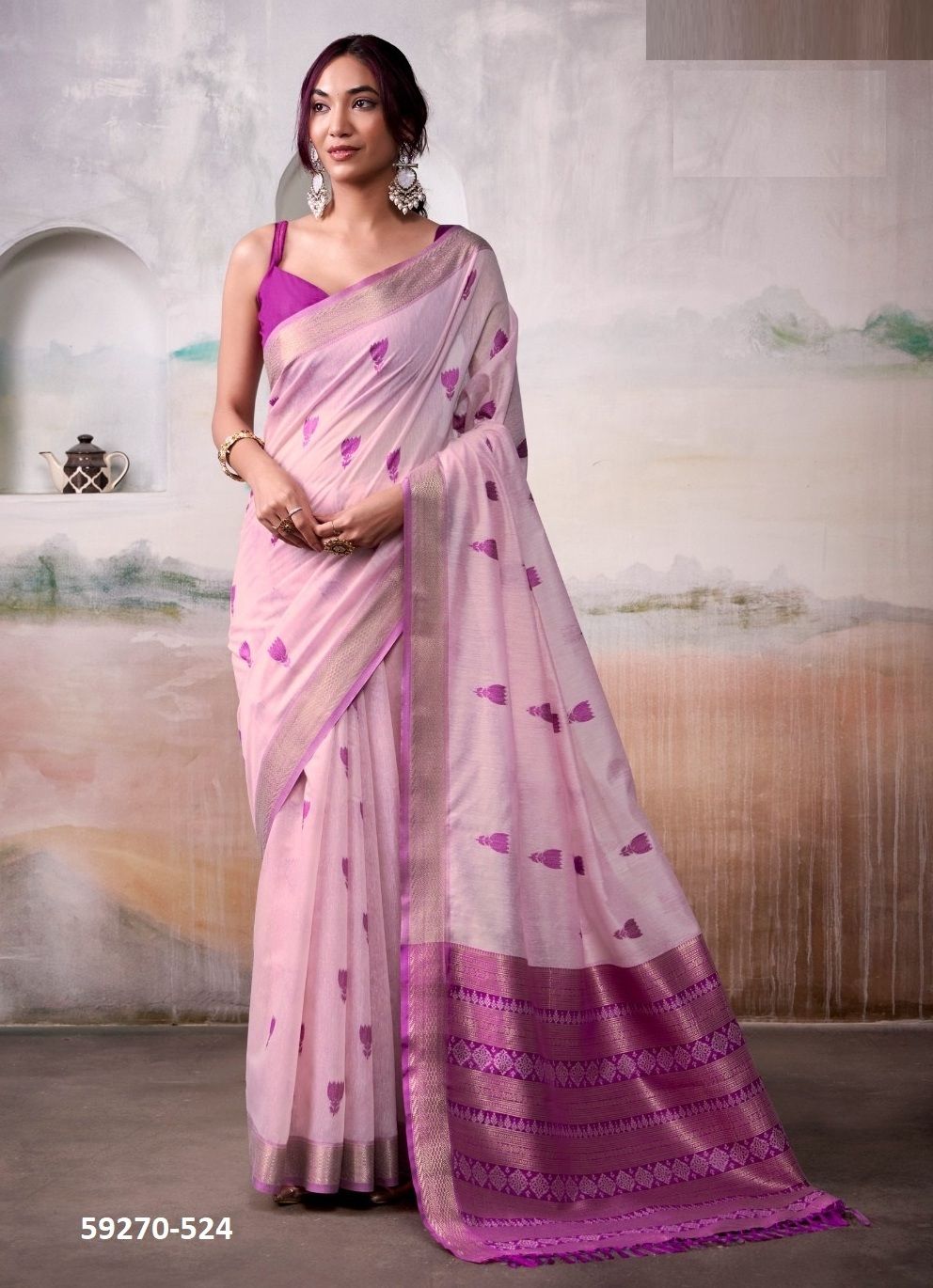 AQUA SILK - Catalog # 59270 (Set of 6 Sarees) by Brand SERENGETI