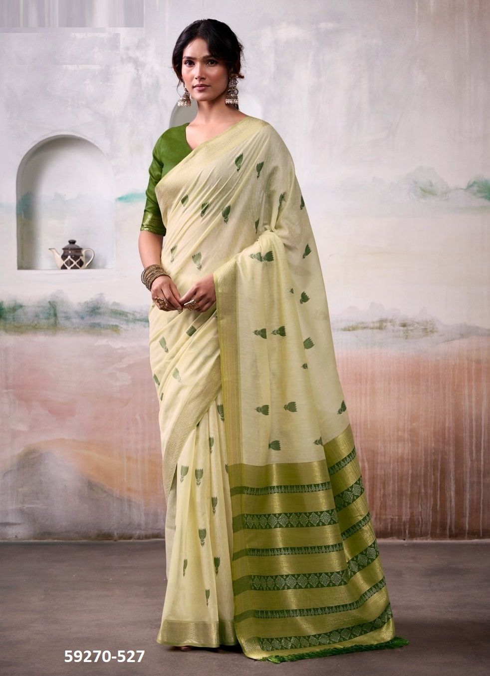 AQUA SILK - Catalog # 59270 (Set of 6 Sarees) by Brand SERENGETI