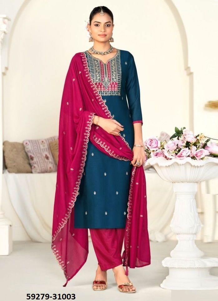 SANWALI 2 - Catalog # 59279 (Set of 12 Readymade Salwar Suits) by Brand SERENGETI