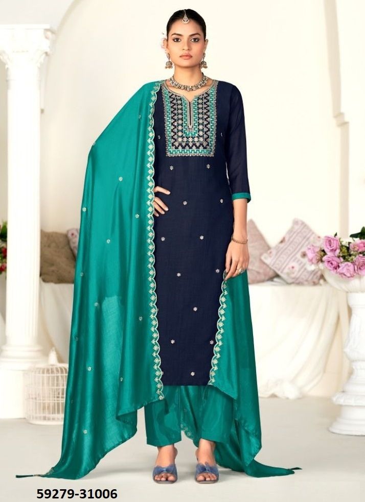 SANWALI 2 - Catalog # 59279 (Set of 12 Readymade Salwar Suits) by Brand SERENGETI