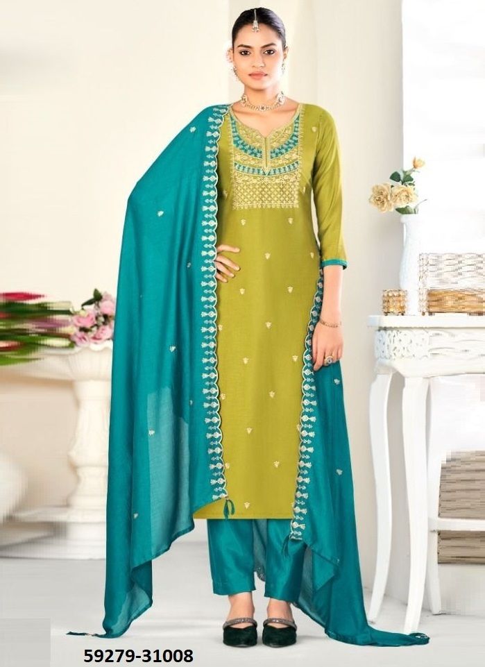 SANWALI 2 - Catalog # 59279 (Set of 12 Readymade Salwar Suits) by Brand SERENGETI