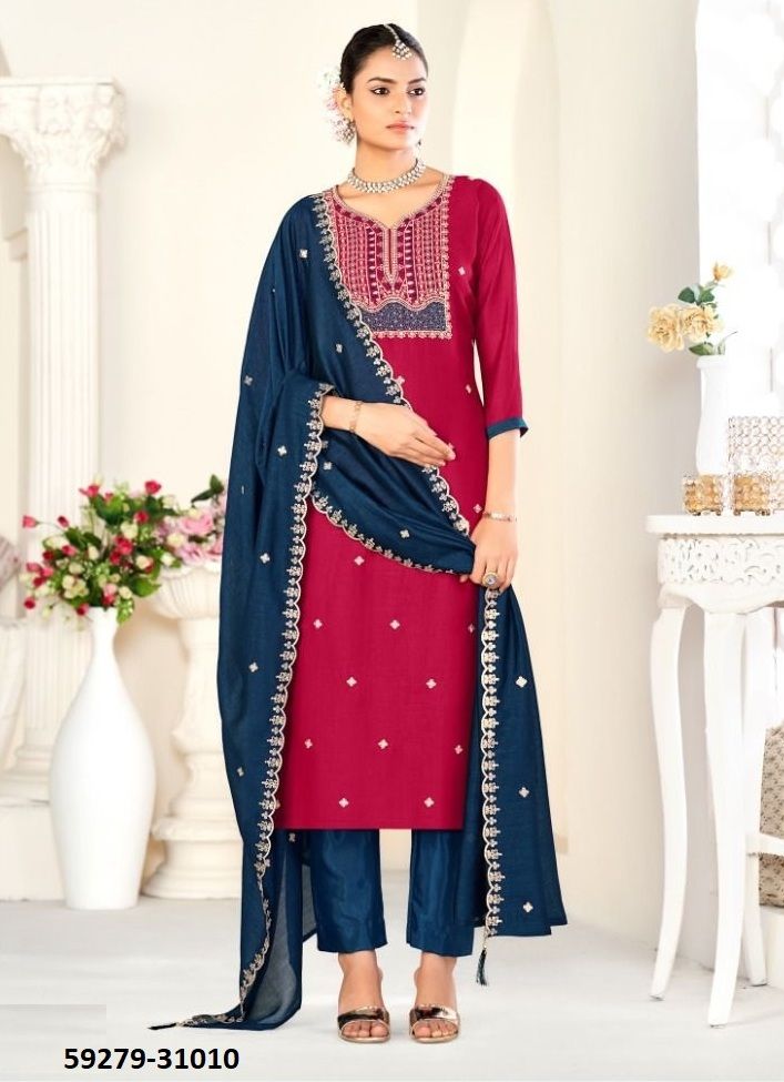 SANWALI 2 - Catalog # 59279 (Set of 12 Readymade Salwar Suits) by Brand SERENGETI