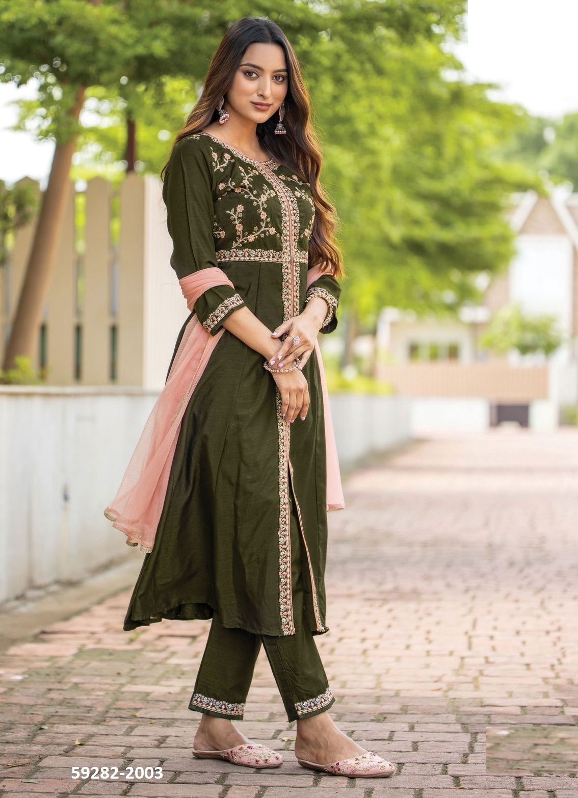 SURKHI - Catalog # 59282 (Set of 4 Readymade Salwar Suits) by Brand WOOGLEE FASHIONS