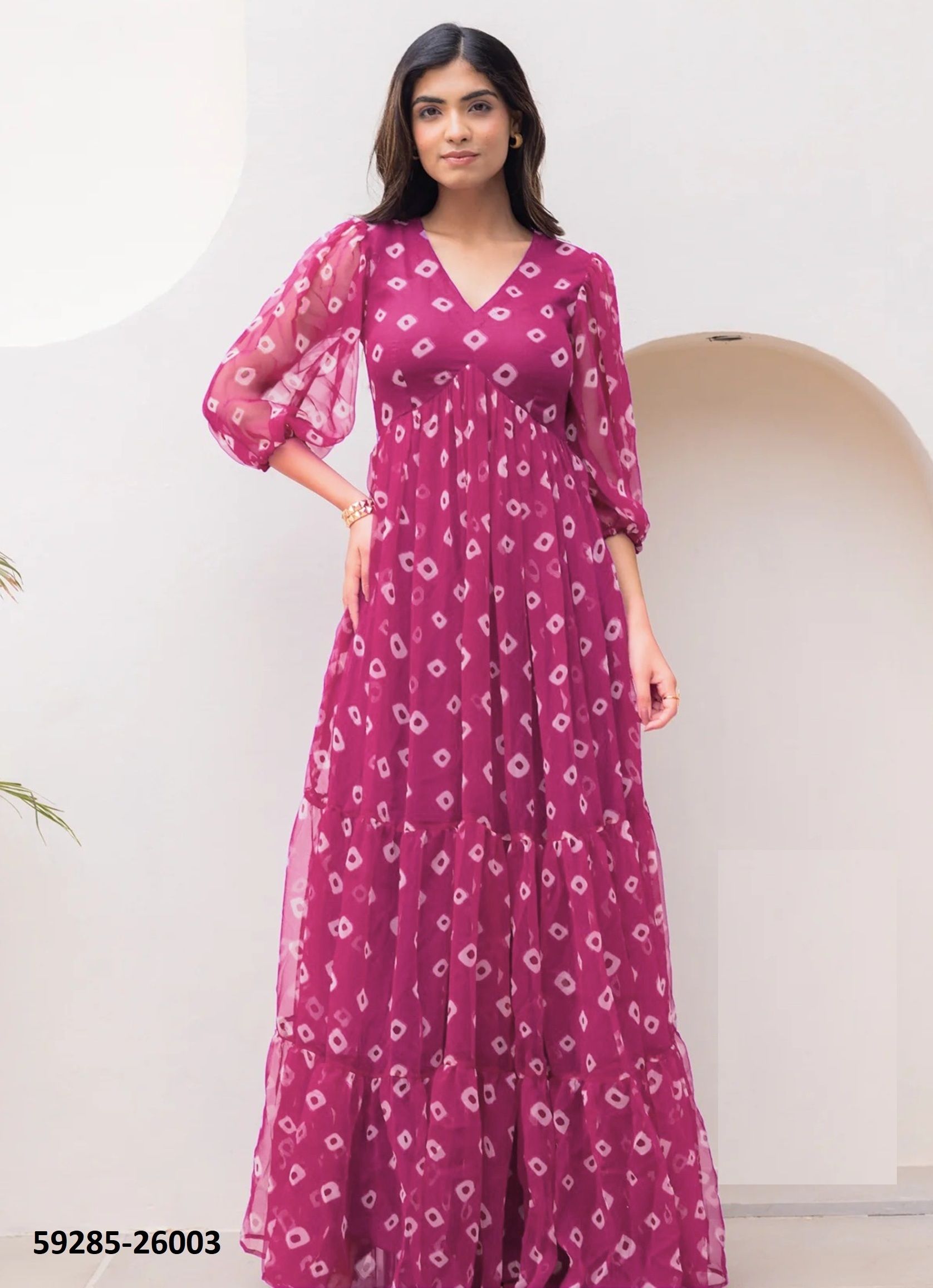 LUCAYA 26 - Catalog # 59285 (Set of 6 Readymade Gowns) by Brand MEHERIYA