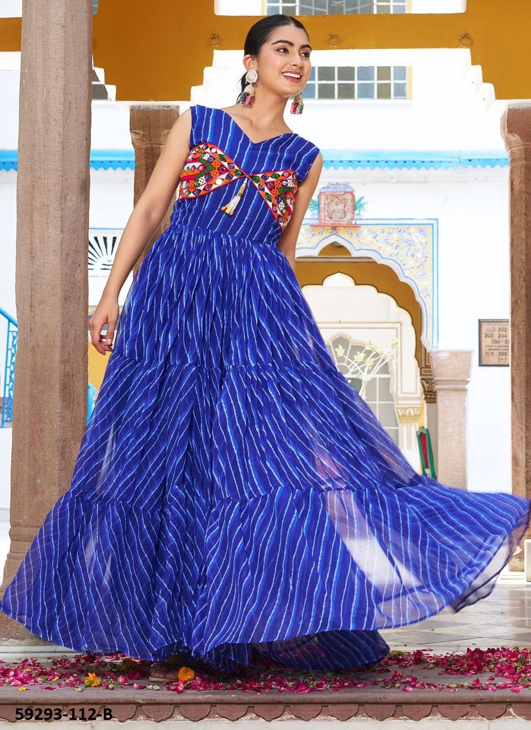 NAVRATRI SERIES 112 - Catalog # 59293 (Set of 2 Readymade Gowns) by Brand MEHERIYA