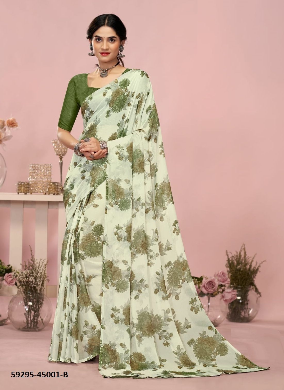 STAR CHIFFON 200 - Catalog # 59295 (Set of 12 Sarees) by Brand RUCHI SAREES