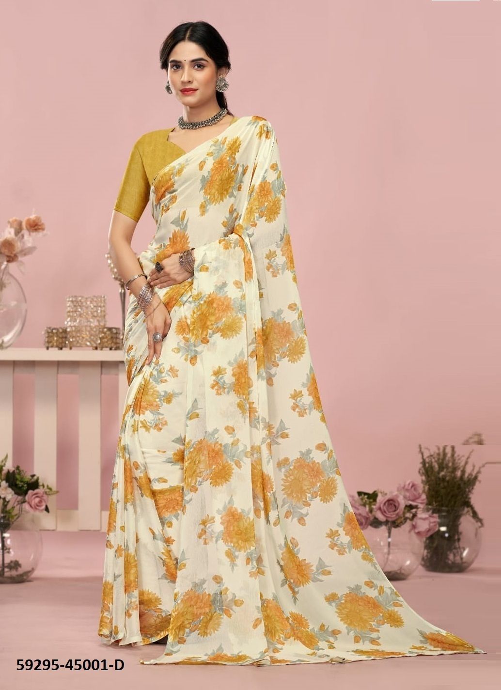 STAR CHIFFON 200 - Catalog # 59295 (Set of 12 Sarees) by Brand RUCHI SAREES