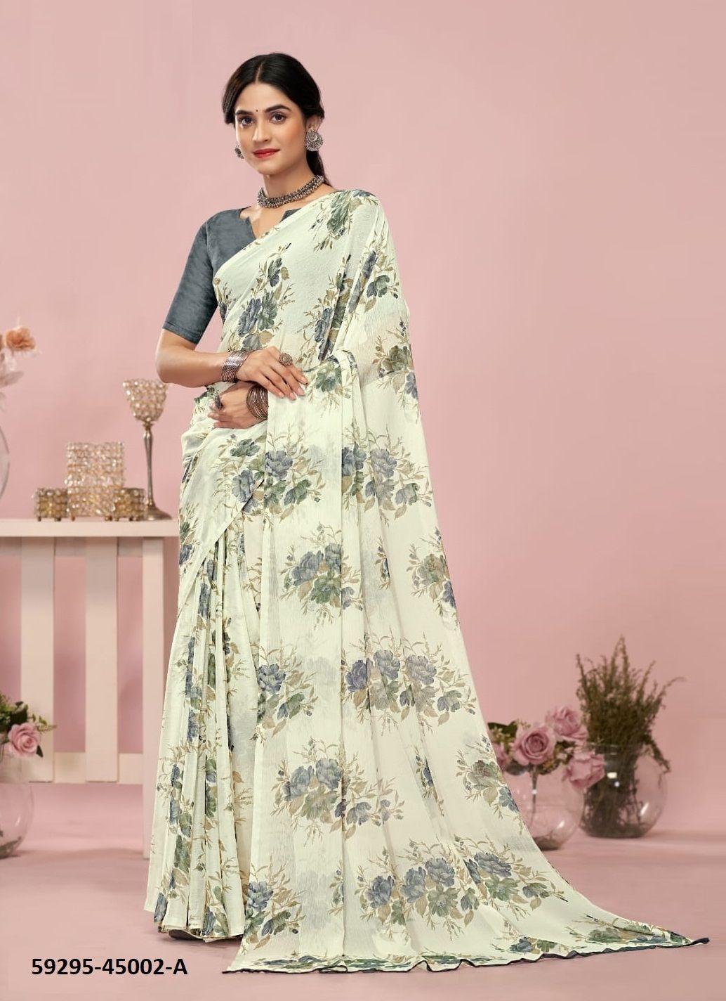 STAR CHIFFON 200 - Catalog # 59295 (Set of 12 Sarees) by Brand RUCHI SAREES