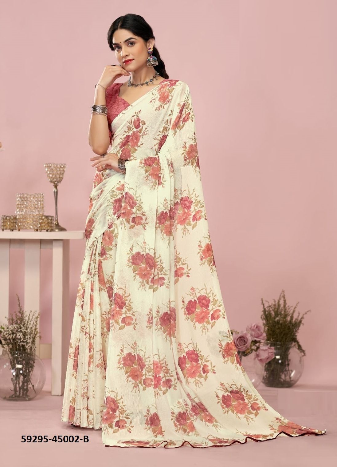 STAR CHIFFON 200 - Catalog # 59295 (Set of 12 Sarees) by Brand RUCHI SAREES