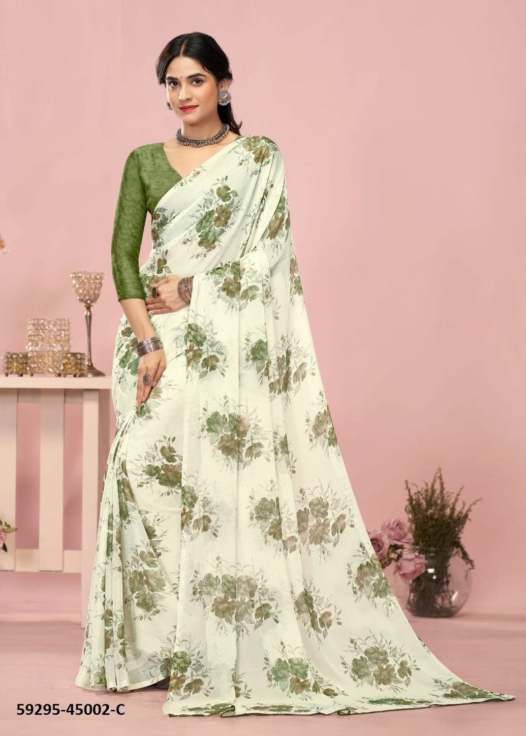 STAR CHIFFON 200 - Catalog # 59295 (Set of 12 Sarees) by Brand RUCHI SAREES