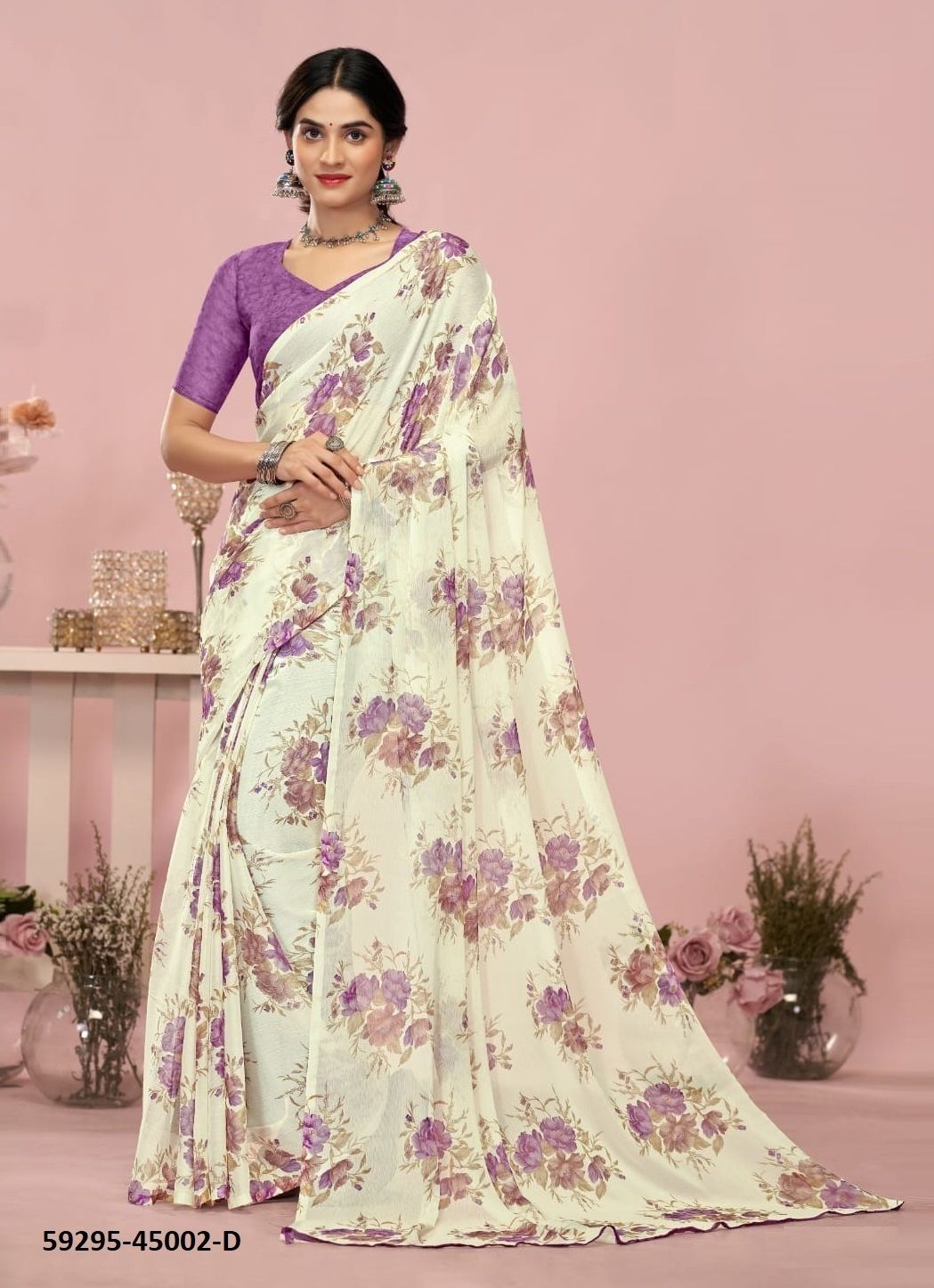 STAR CHIFFON 200 - Catalog # 59295 (Set of 12 Sarees) by Brand RUCHI SAREES