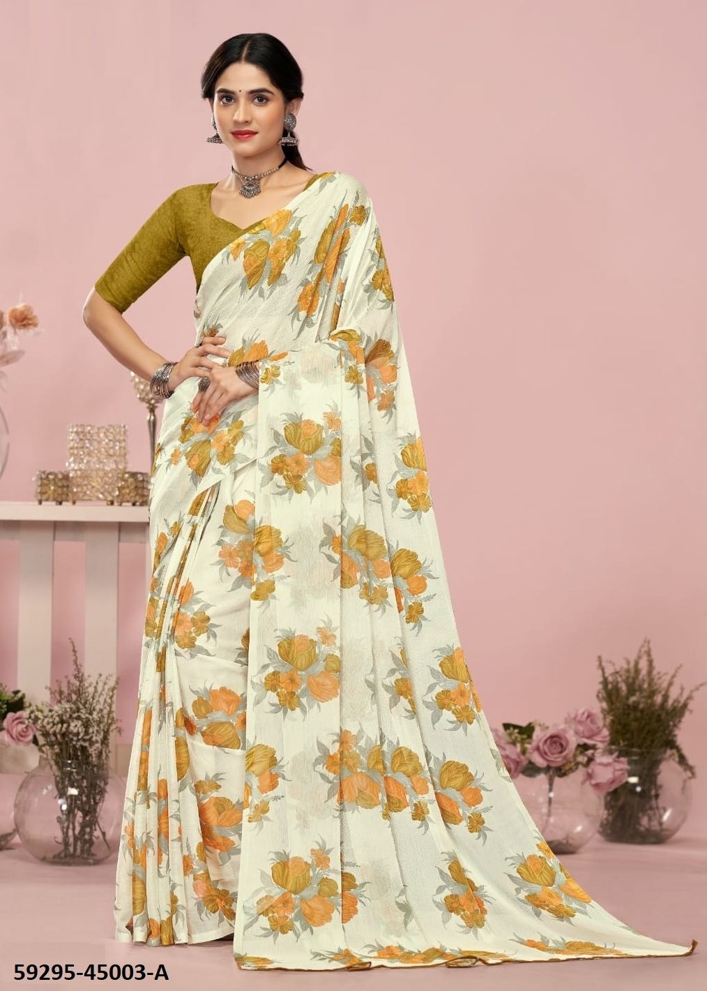 STAR CHIFFON 200 - Catalog # 59295 (Set of 12 Sarees) by Brand RUCHI SAREES