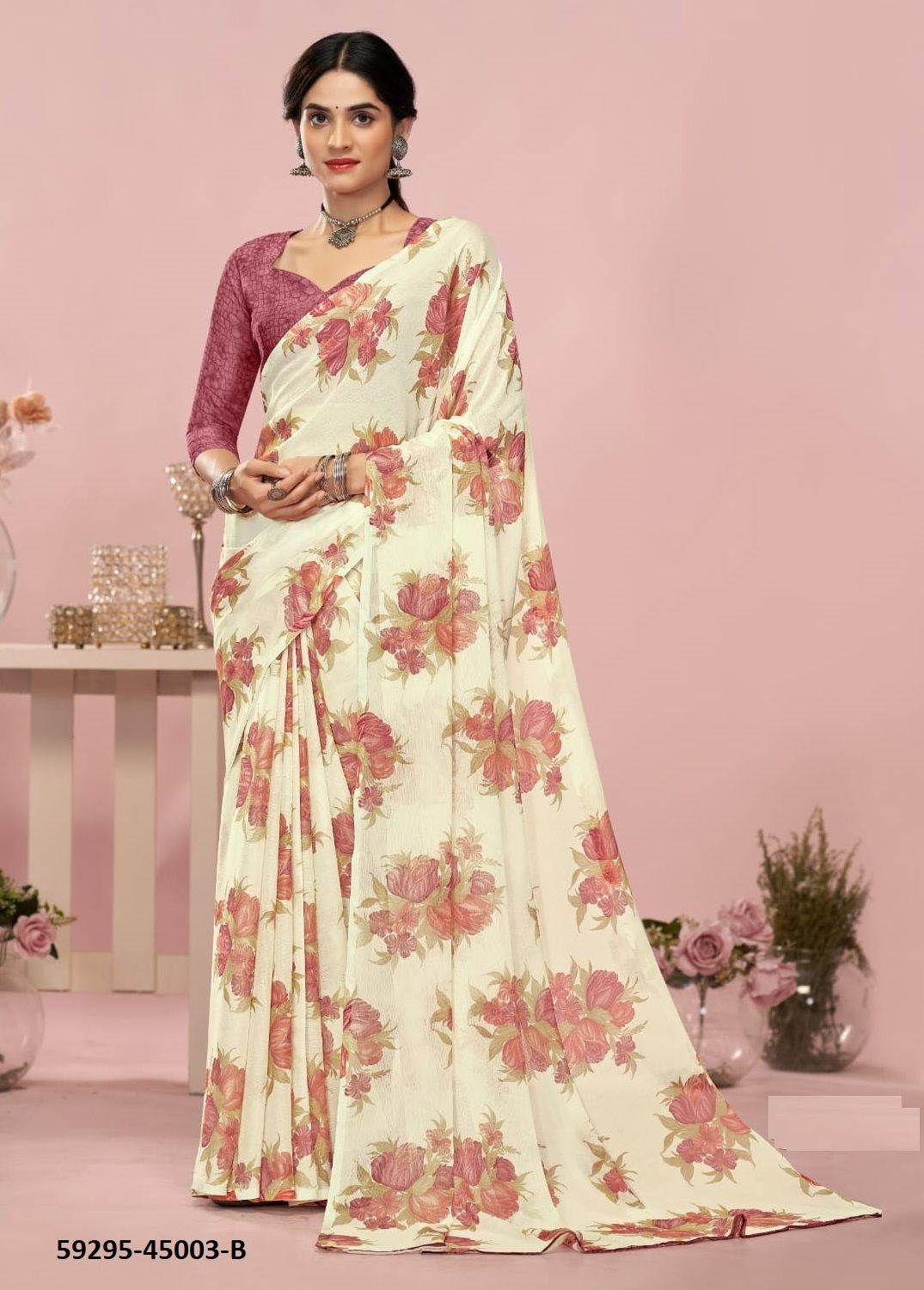 STAR CHIFFON 200 - Catalog # 59295 (Set of 12 Sarees) by Brand RUCHI SAREES