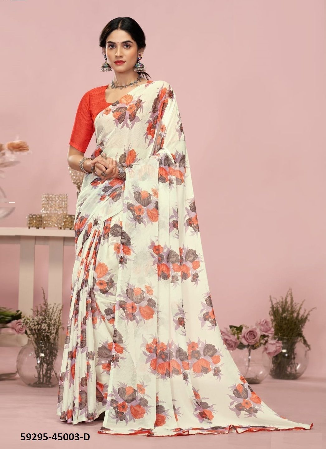 STAR CHIFFON 200 - Catalog # 59295 (Set of 12 Sarees) by Brand RUCHI SAREES