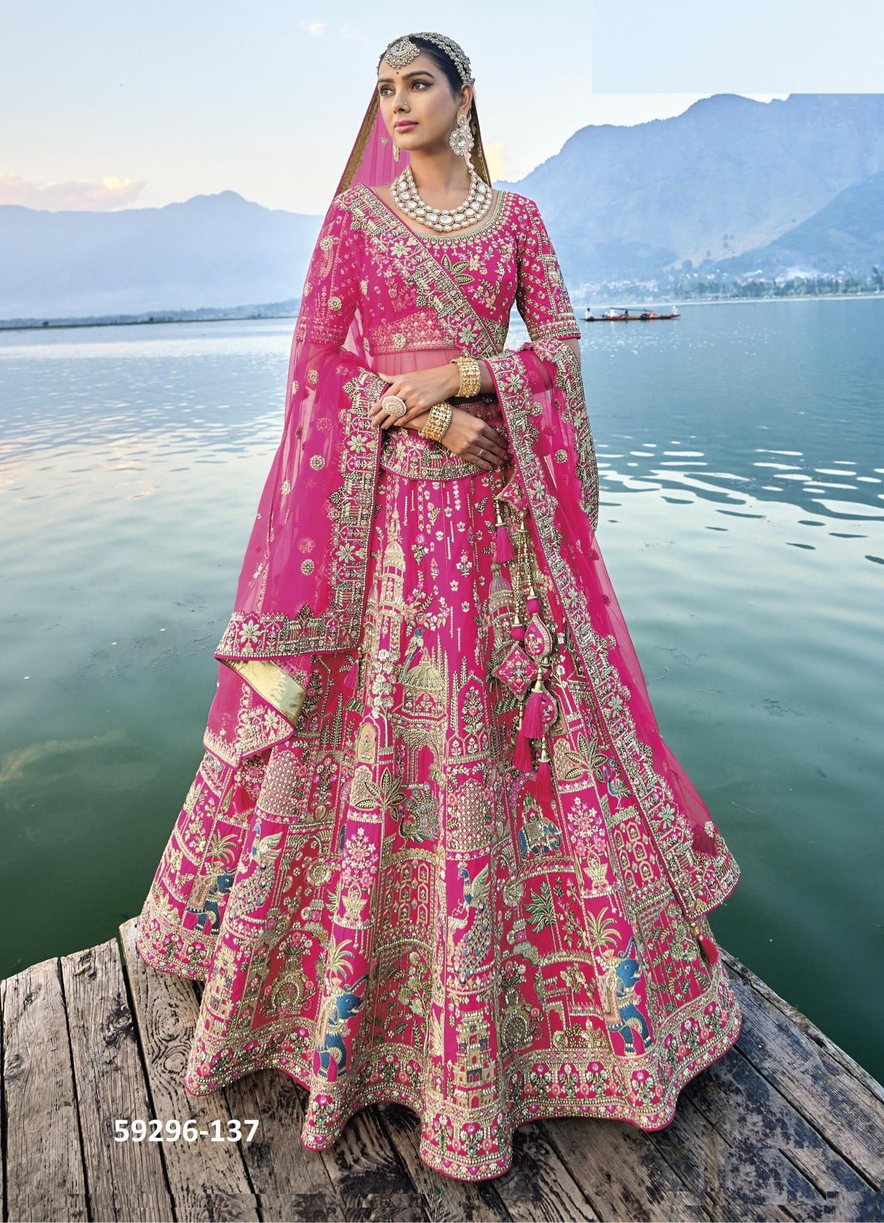 ANAARA BRIDAL WEAR - Catalog # 59296 (Set of 15 Semi-Stitched Lehengas) by Brand TATHASTU