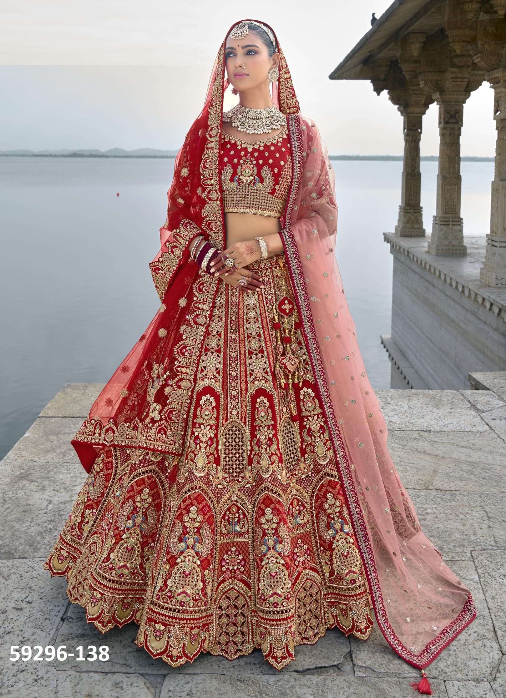 ANAARA BRIDAL WEAR - Catalog # 59296 (Set of 15 Semi-Stitched Lehengas) by Brand TATHASTU