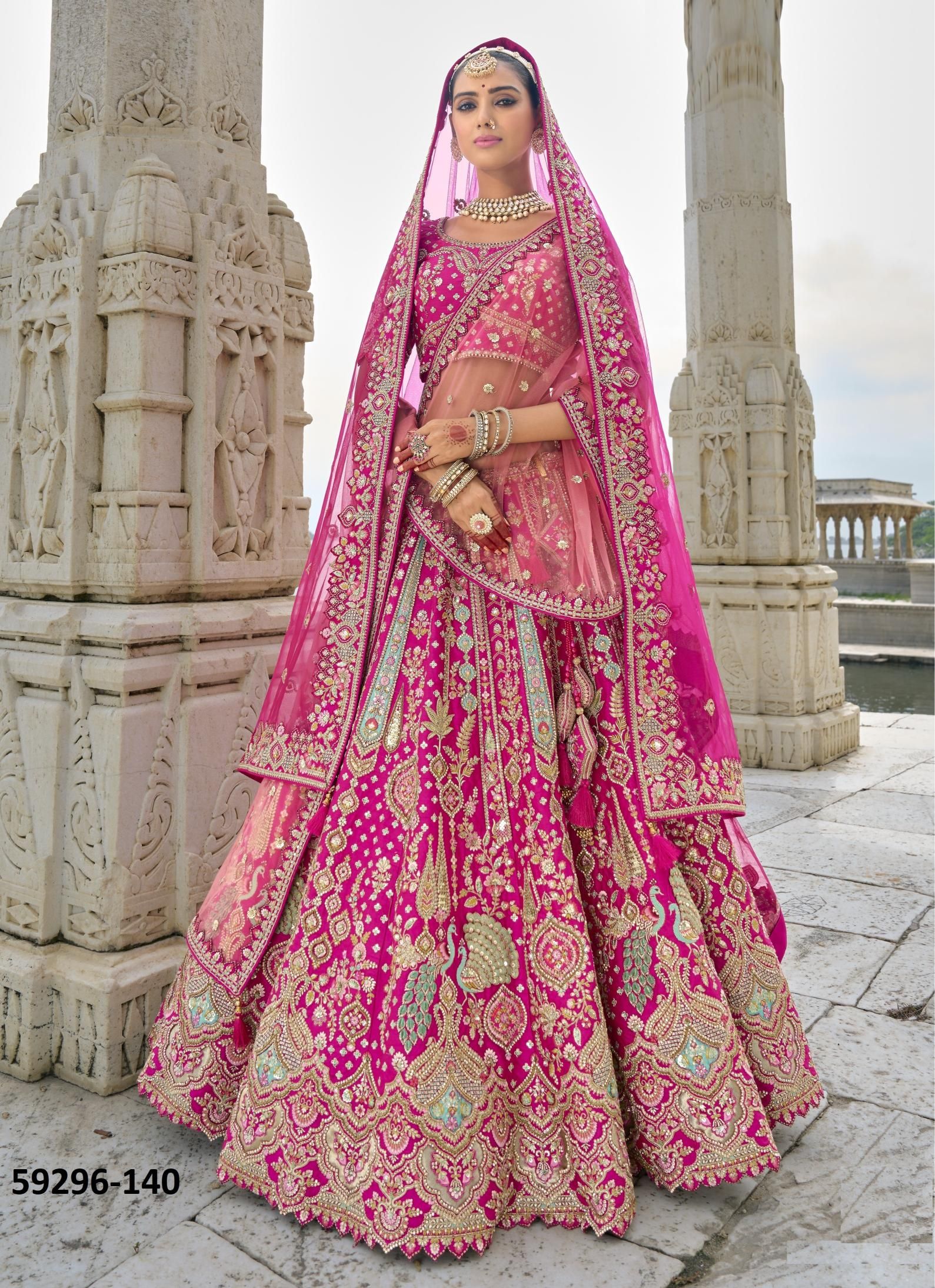 ANAARA BRIDAL WEAR - Catalog # 59296 (Set of 15 Semi-Stitched Lehengas) by Brand TATHASTU