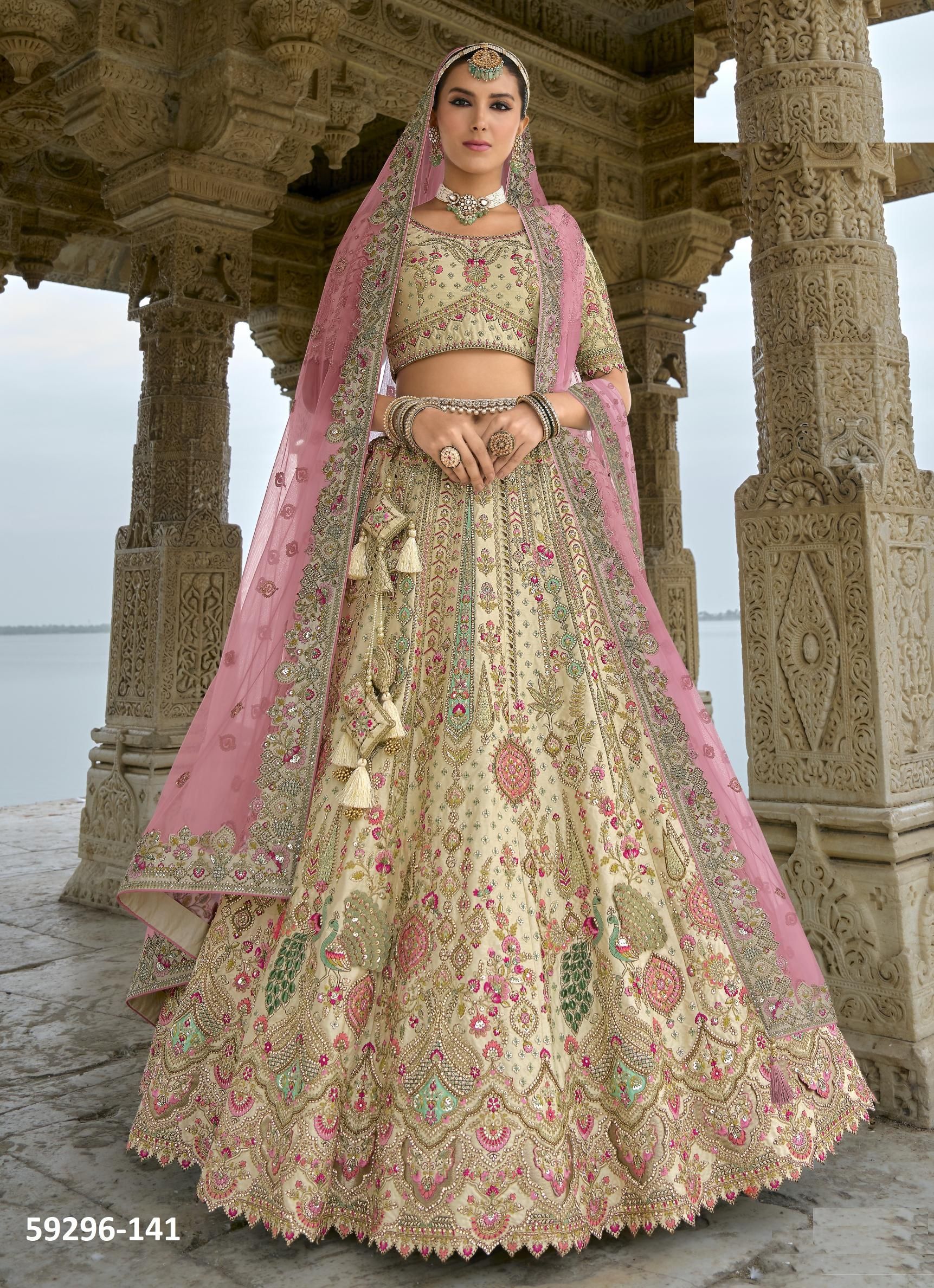 ANAARA BRIDAL WEAR - Catalog # 59296 (Set of 15 Semi-Stitched Lehengas) by Brand TATHASTU