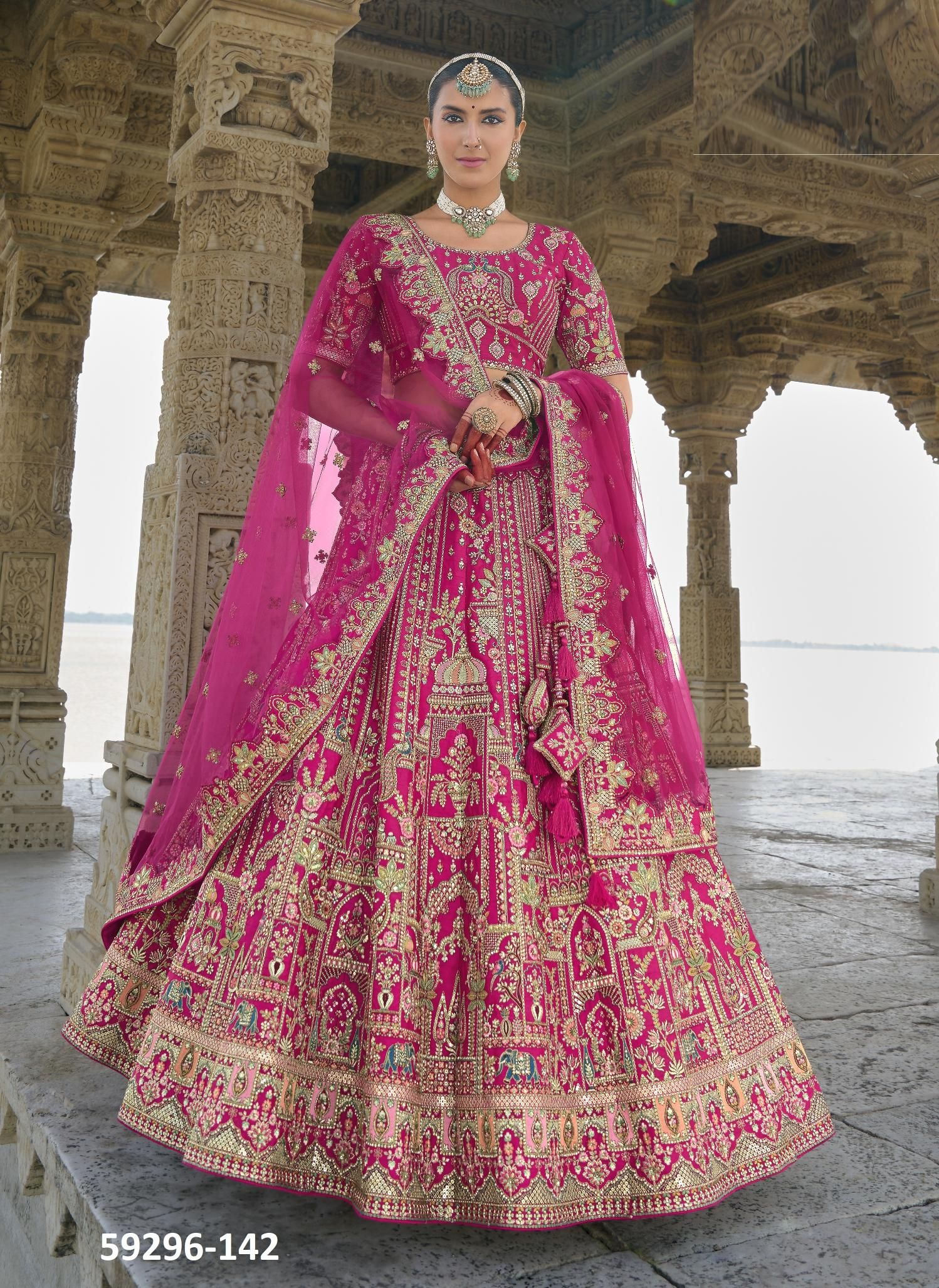 ANAARA BRIDAL WEAR - Catalog # 59296 (Set of 15 Semi-Stitched Lehengas) by Brand TATHASTU