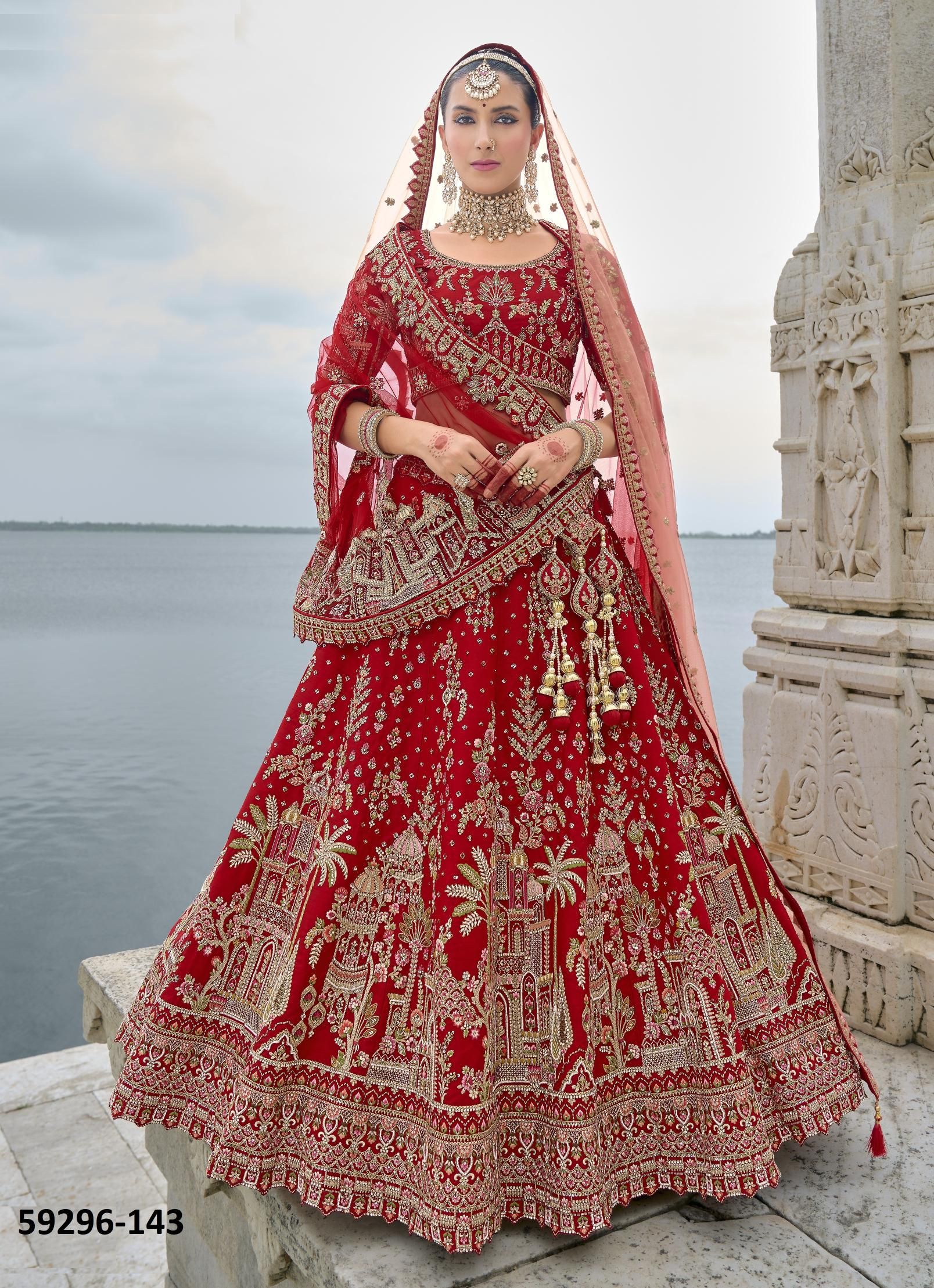 ANAARA BRIDAL WEAR - Catalog # 59296 (Set of 15 Semi-Stitched Lehengas) by Brand TATHASTU